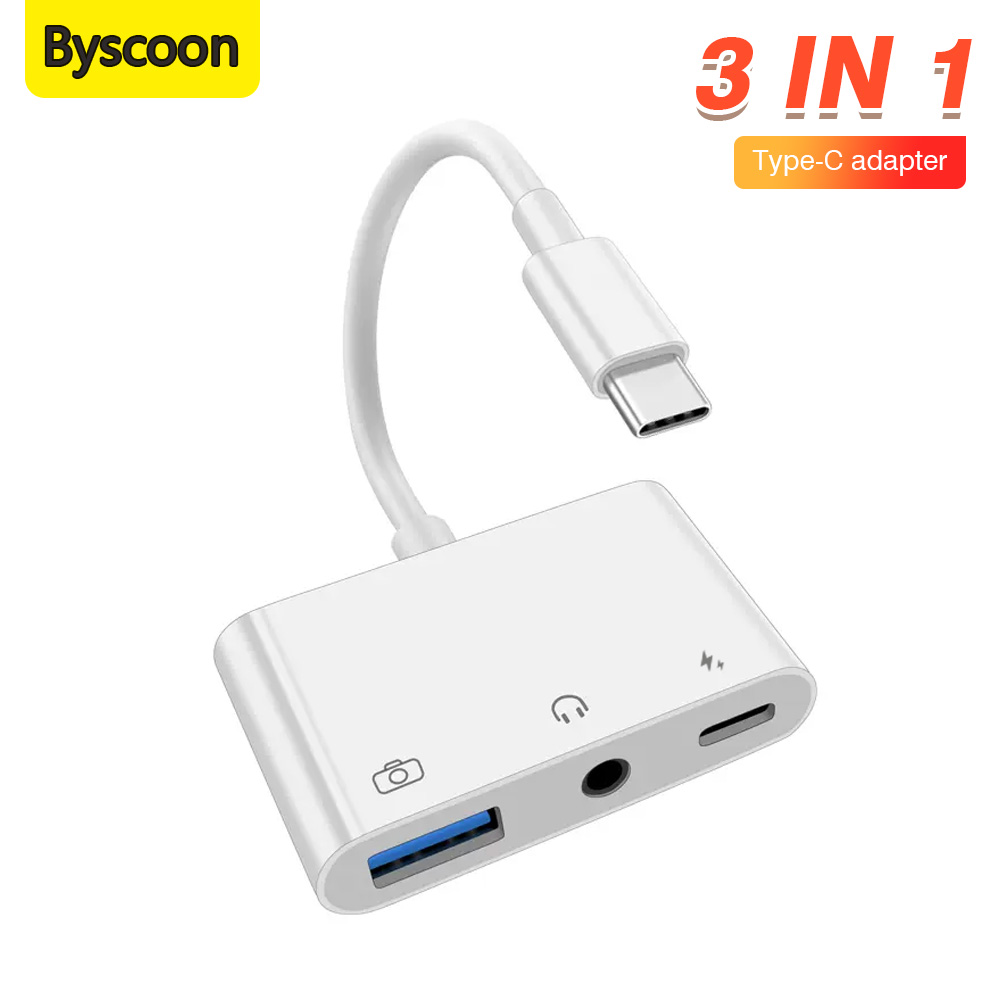 Earphone Splitter Jack - อะแดปเตอร์แปลงเสียง 3 in 1 Type C