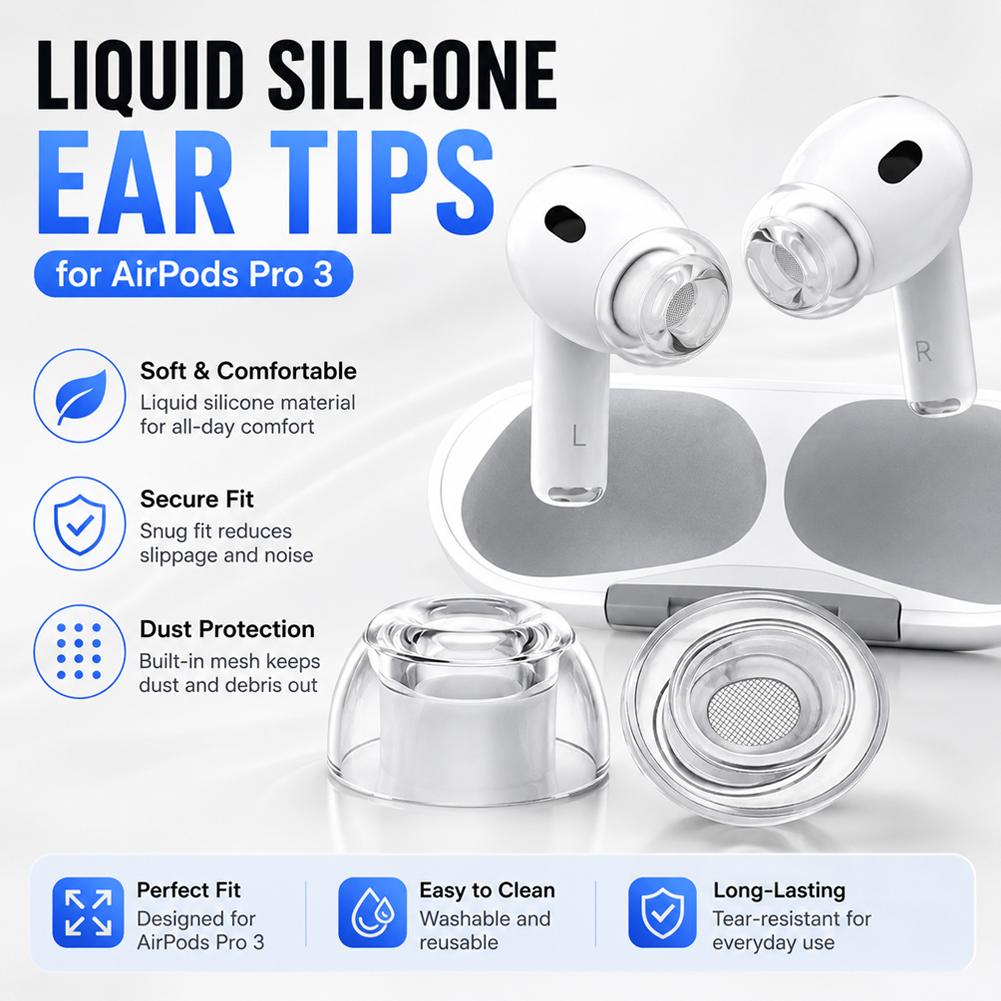 1/2/3 คู่จุกหูฟังซิลิโคนใสสำหร - Silicone Ear Tip Replacement บทวิจารณ์และราคา
