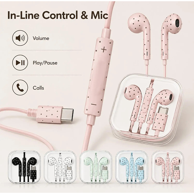 หูฟังอินเอียร์ลายจุดดาว แบบมีส - Wired Earphone Mic บทวิจารณ์และราคา